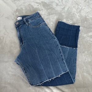 Hollister Two Toned Dark and Light High-Rise Mom Jean